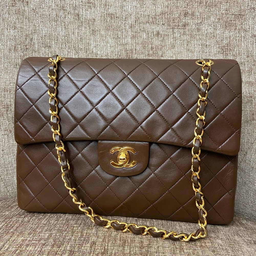 Vintage tall Chanel medium flap.